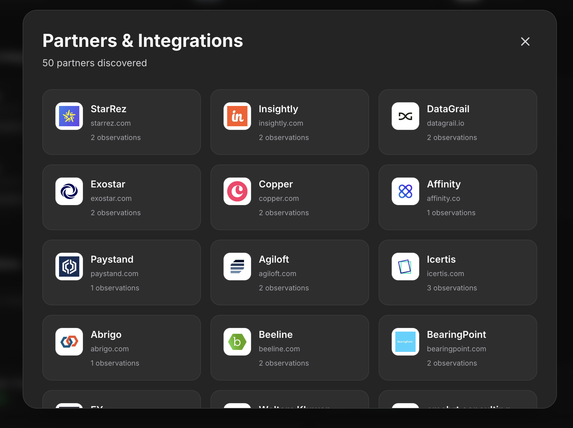 Trace partner ecosystem mapping — 50 partners discovered for DocuSign